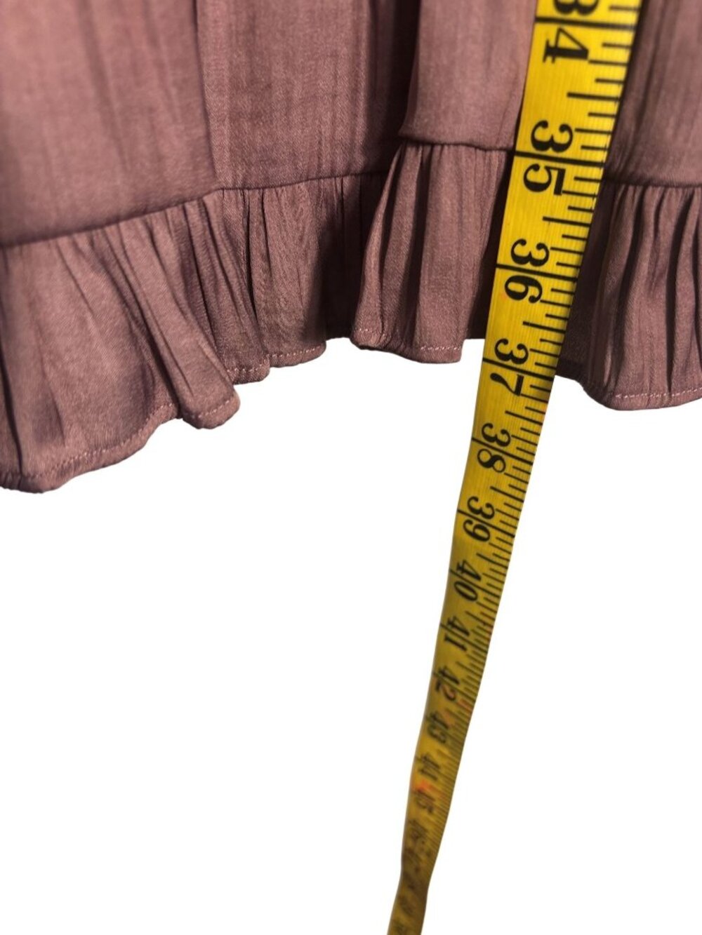 Evereve Mauve Long-Sleeve Ruffle Mini Dress With Smocked Waist Size Medium - Picture 6 of 11